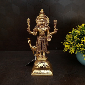 Brass Murugan with peacock Statue