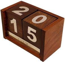 wooden date month calendar
