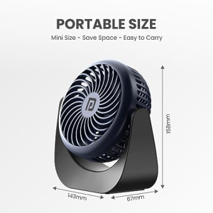 Portronics Portable Rechargeable Fan 360&amp;deg; Rotatable 