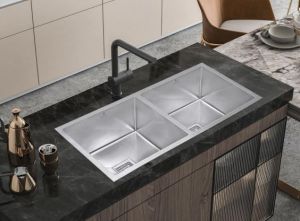 17x16 Stainless Steel Double Bowl Kitchen Sink