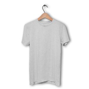 Men Melange Grey Cotton Round Neck T-Shirt