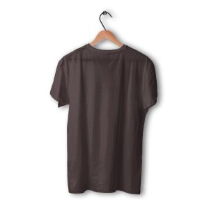 Mens Brown Cotton Round Neck T-Shirt