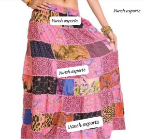 Women Patchwork Skirt