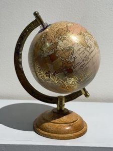 5 Inch World Globe With Wooden Base