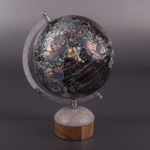8 Inch Antique Globe with Metal Stand