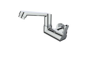 Alpha Signature Sink Cock with Swinging Spout and Wall Flange
