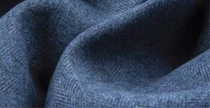 Blue Woolen Tweed Fabric