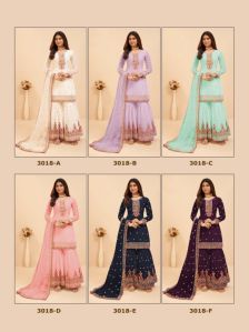 Alizeh 3018 Heavy Faux Georgette Fancy Palazzo Suits Set