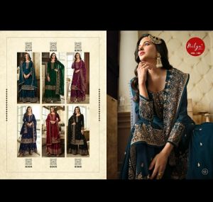 Lt Nitya 8301 Heavy Faux Georgette Fancy Palazzo Suits Set