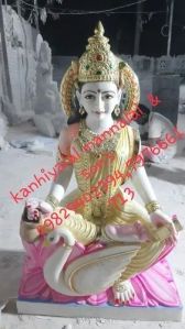 Muilticolor Marble Maa Saraswati Statue