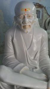 White Plain Sai Baba Marble Statue