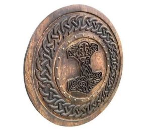 Wooden Viking Carving Shield