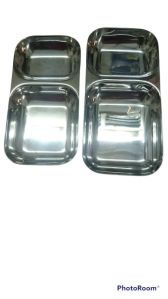 Stainless Steel 2 in 1 Compartment Dinner Plate