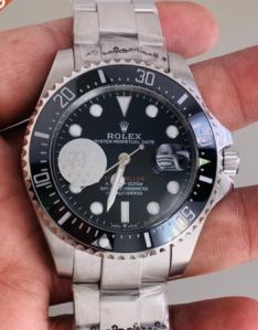 Rolex Submariner Silver Black Dial Swiss Automatic Watch