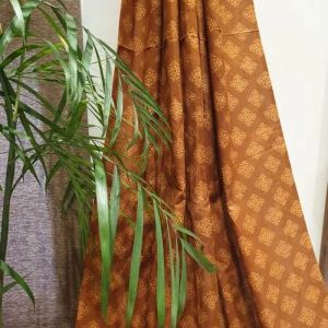 Cotton Brown Printed Fabric