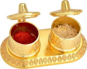 Gold Plated Kumkum Box