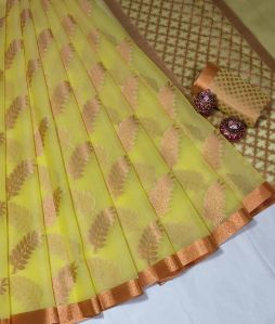 Organza copper zaree Banarasi saree