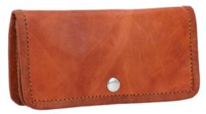 Leather Button  Pouch