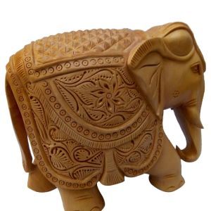 Wooden Hand Carved Elephant Statue