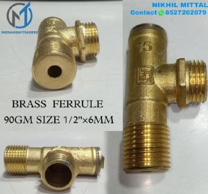 15mm x 6mm Brass Forged Non Adjustable Ferrule