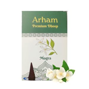 arham premium mogra 50 g - pack of 3 dhoop cone