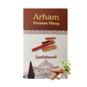 Arham premium Sandalwood dhoop cone 50 g - Pack of 3| Dhoop cone for Puja| No Chemical