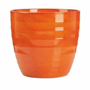 Orange Cement Flower Pot
