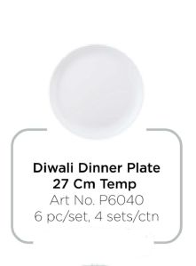 11 Inch White Dinner Plate Set of 6 Pcs