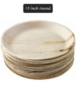 10 Inch Round Shallow Biodegradable Palm Leaf Plate