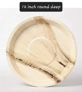 12 Inch Round Deep Biodegradable Palm Leaf Plate