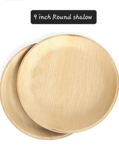 9 Inch Round Shallow Biodegradable Palm Leaf Plate