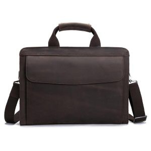 Loop Handle Leather Laptop Bag