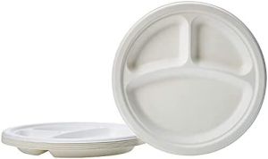 3 CP Round Sugarcane Bagasse Disposable Plate