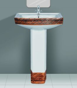 502 Wooden Designer Series New Sophia Wash Basin Pedestal Set