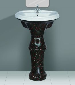 Black Designer Series Sunny Wash Basin Pedestal Set