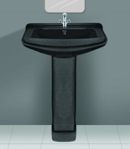 Black Rustic Series Sophia Wash Basin Pedestal Set