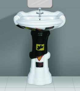 BS103 Black Designer Series Big Sterling Wash Basin Pedestal Set