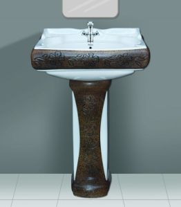 Coffee Brown Designer Series Polo Wash Basin Pedestal Set