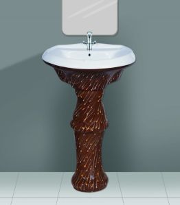 Coffee Brown Designer Series Sunny Wash Basin Pedestal Set