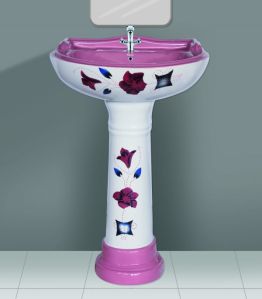 Magenta Designer Series Star Gold Wash Basin Pedestal Set