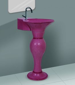 magenta rustic series dolphin wash basin pedestal set