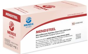 MENDSTEEL Monofilament Stainless Steel Non Absorbable Sutures