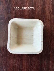 areca leaf plate 4 inch square bowl