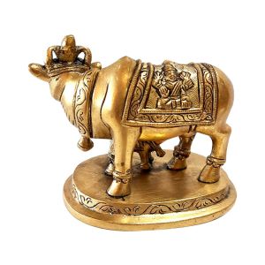 Brass Cow Calf Statue