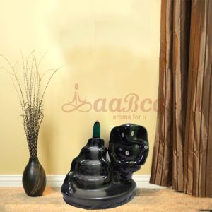 New Ceramic Step with Black Ganesha Black Back Flow Smoke Fountain