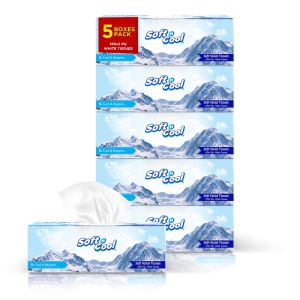 5 Boxes Soft N Cool Facial Tissue 150 Sheets X 2 Ply