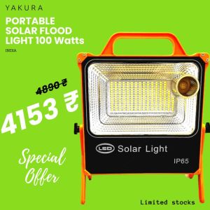 Yakura Solar - Portable Solar Flood Light 100Watts
