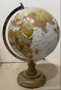 12 Inch World Globe with Wooden Base