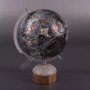 8 Inch Antique Globe with Metal Stand