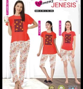 Cotton Printed Girls Pyjama Set